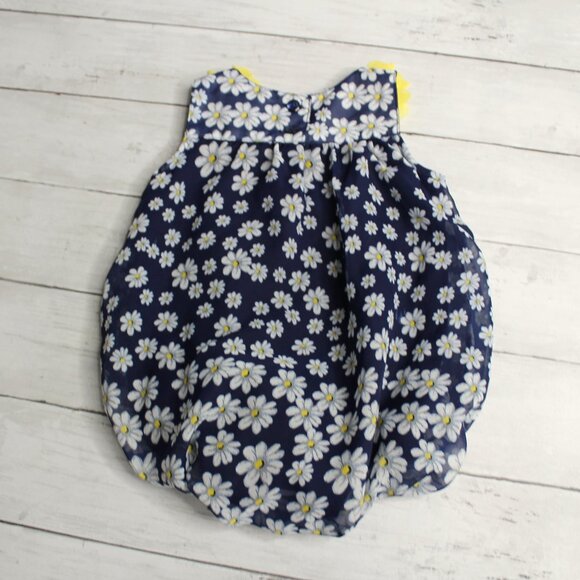 Blueberi Boulevard Baby Girl's Summer Bubble Romper Size 6-9 Months Daisy - Picture 6 of 6